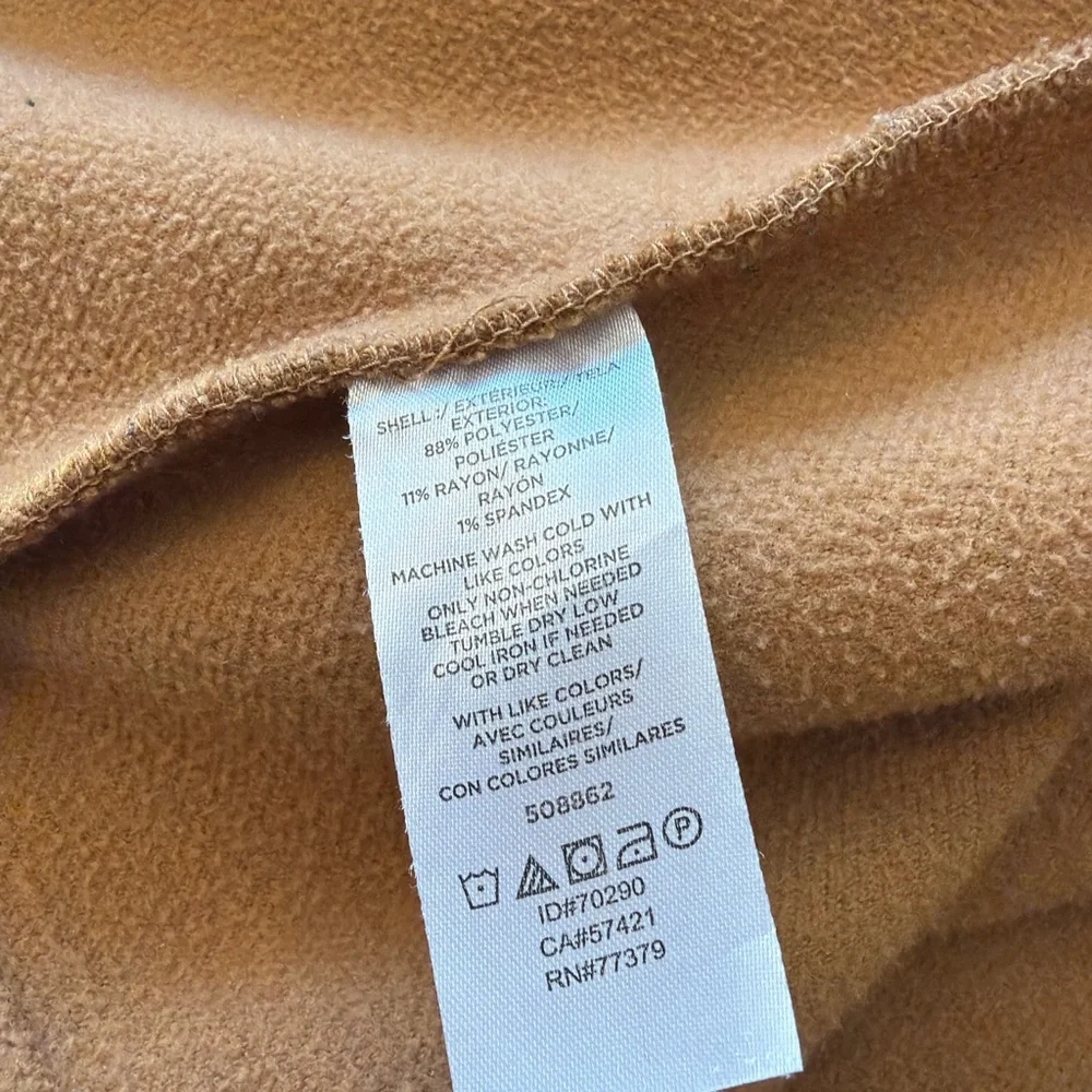 Ann Taylor Factory Camel Wrap Coat Belted Shawl Collar M - Picture 3 of 6